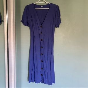 Button down dress blue